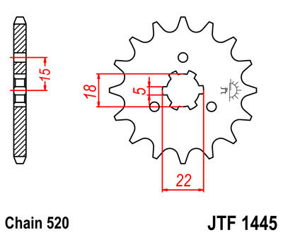 Kettenritzel 11 12 13 14 Zähne (520) passend für Kawasaki KX 125 94-08