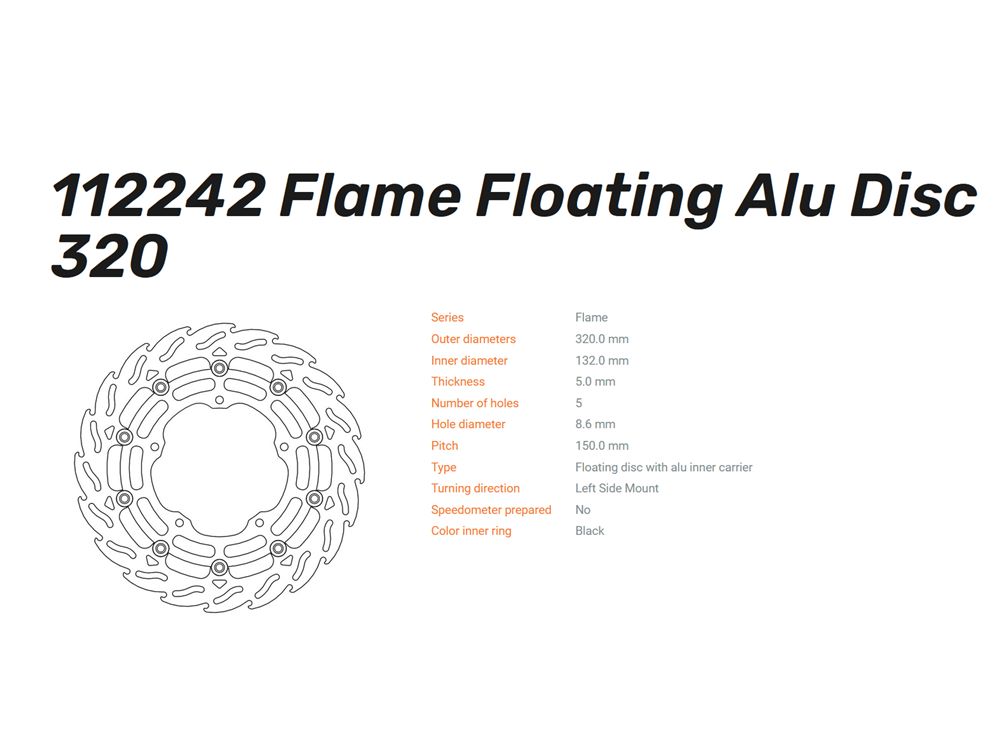 Moto-Master Bremsscheibe Flame floating vorn passend für Yamaha YZF-R6 R1 MT-10 - 112242 112243