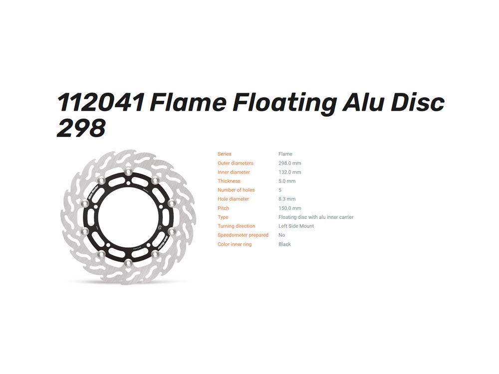 Moto-Master Bremsscheibe Flame Floating Alu-Disc vorne passend für Yamaha - 112041