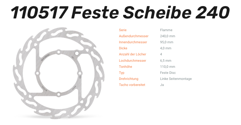 Moto-Master Bremsscheibe Flame-Serie vorne passend für GasGas / Husqvarna / KTM - 110517