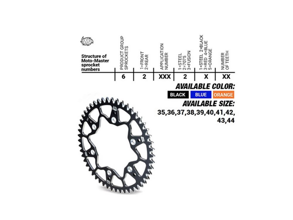 Kettenrad Aluminium 35 bis 50 Zähne (415) passend auf KTM SX50 / SX-E5 / Husqvarna TC50 - MotoMaster
