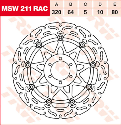 TRW Lucas Racing Bremsscheibe schwimmend MSW 211 RAC / MSW211RAC