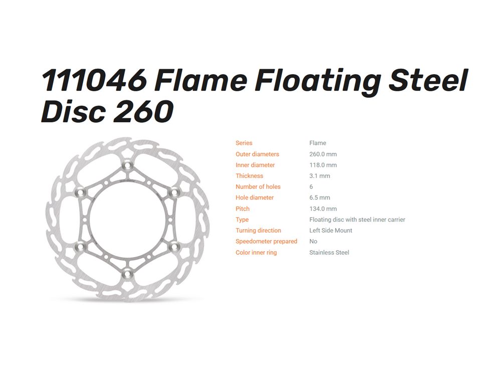Moto-Master Bremsscheibe Flame 260 vorn - 111046
