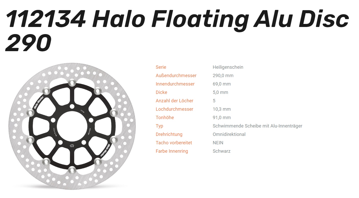 Moto-Master Bremsscheibe Flame Floating Alu-Disc vorne passend für Suzuki - 112134