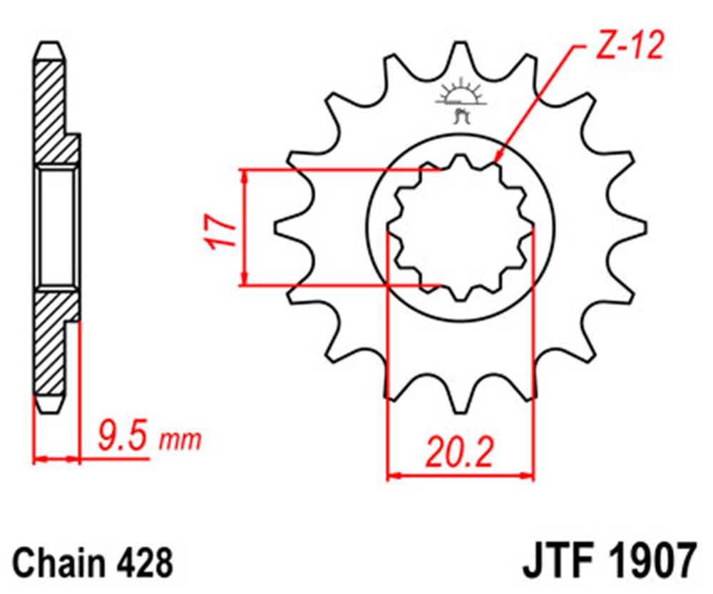 Kettenritzel 11 12 13 14 Zähne (428) KTM 85 105 SX XC / Beta 80