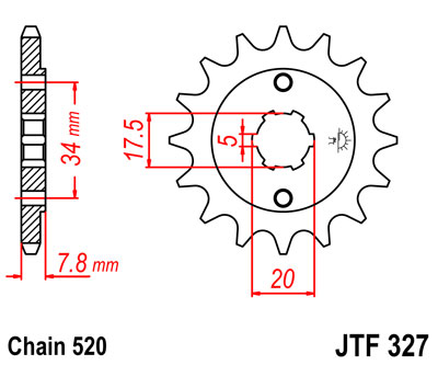 Kettenritzel 11 12 13 14 15 Zähne (520) passend auf Honda VT 125 Shadow / CRF 150 F CRF250 F XR 250