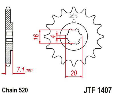 Kettenritzel 10 Zähne (520) ATV passend für Suzuki LT80 / Kawasaki KSF80
