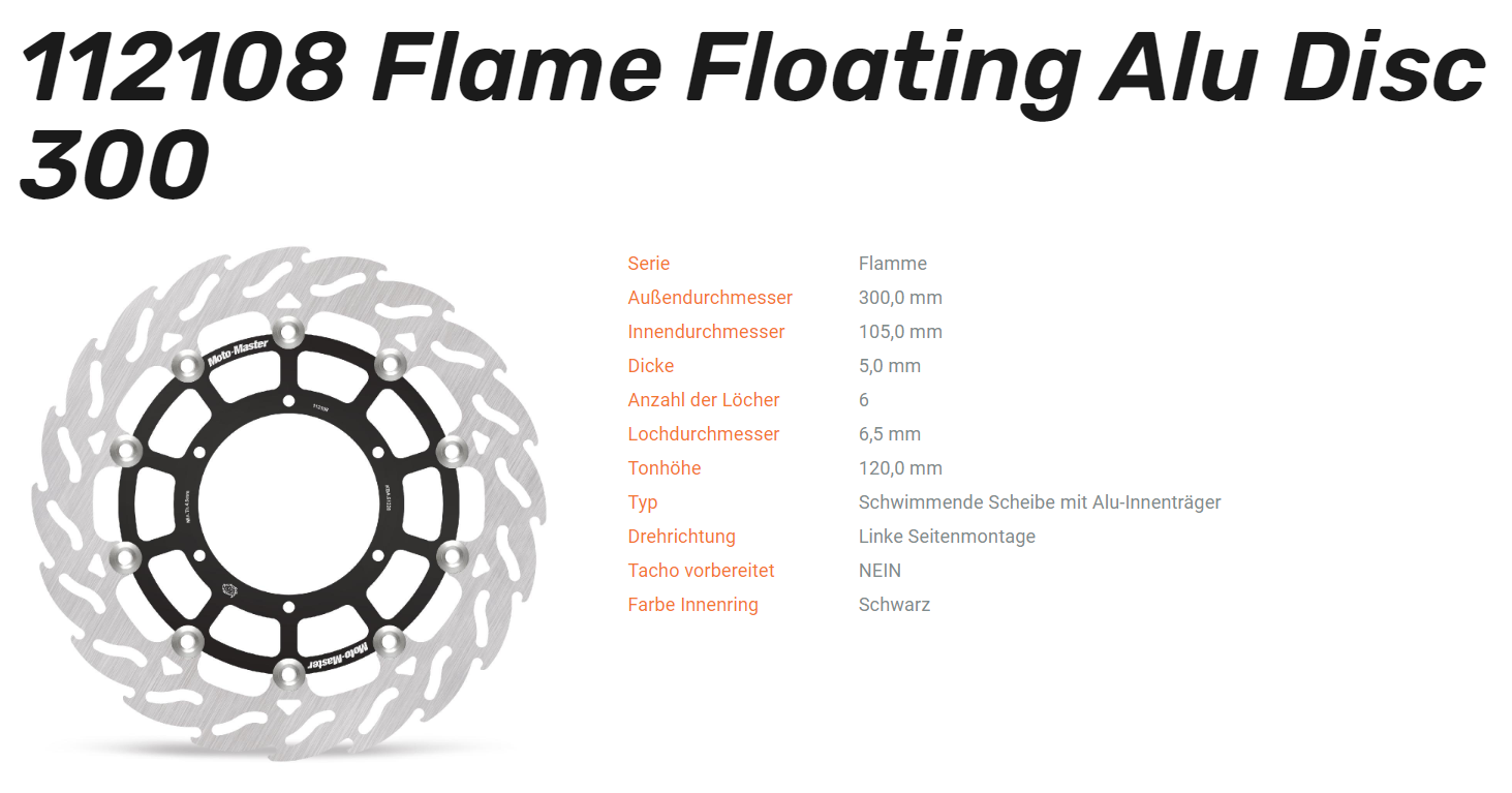 Moto-Master Bremsscheibe Floating-Alu Offset Halo-Serie passend für BMW - 112108