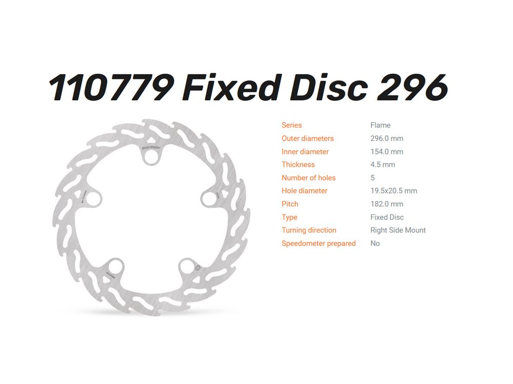Moto-Master Bremsscheibe Flame vorn rechts passend für Honda - 110779