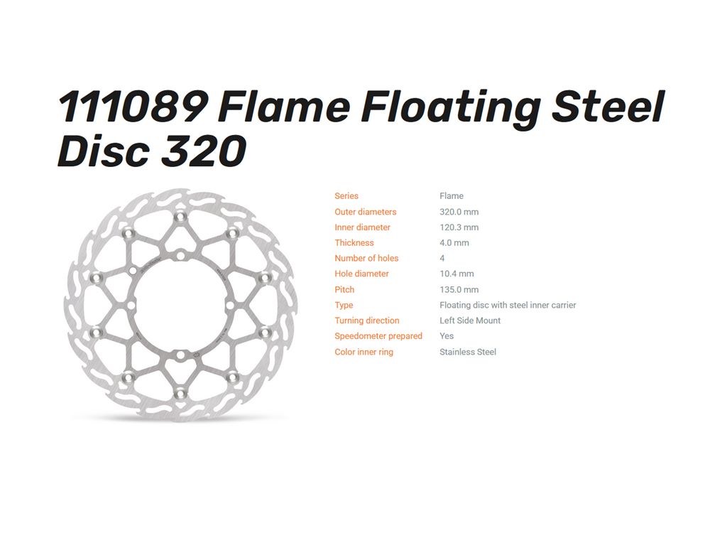 Moto-Master Bremsscheibe Flame Floating 320 vorn passend für Sherco - 111089