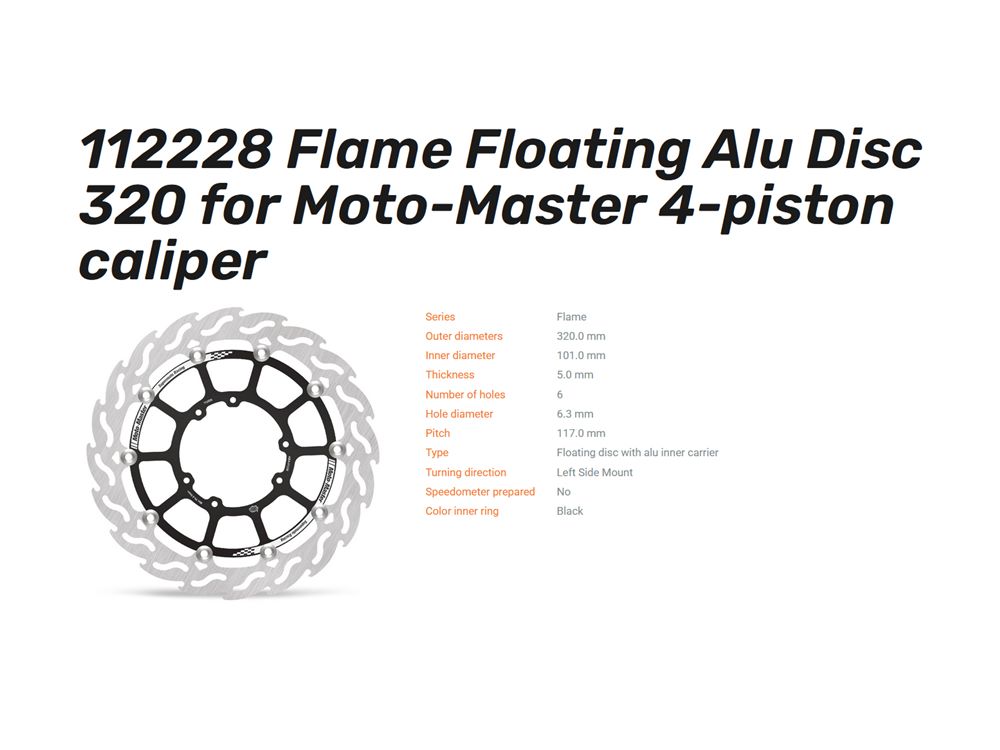 Moto-Master Bremsscheibe Floating Flame-Racing vorn passend für Honda - 112228