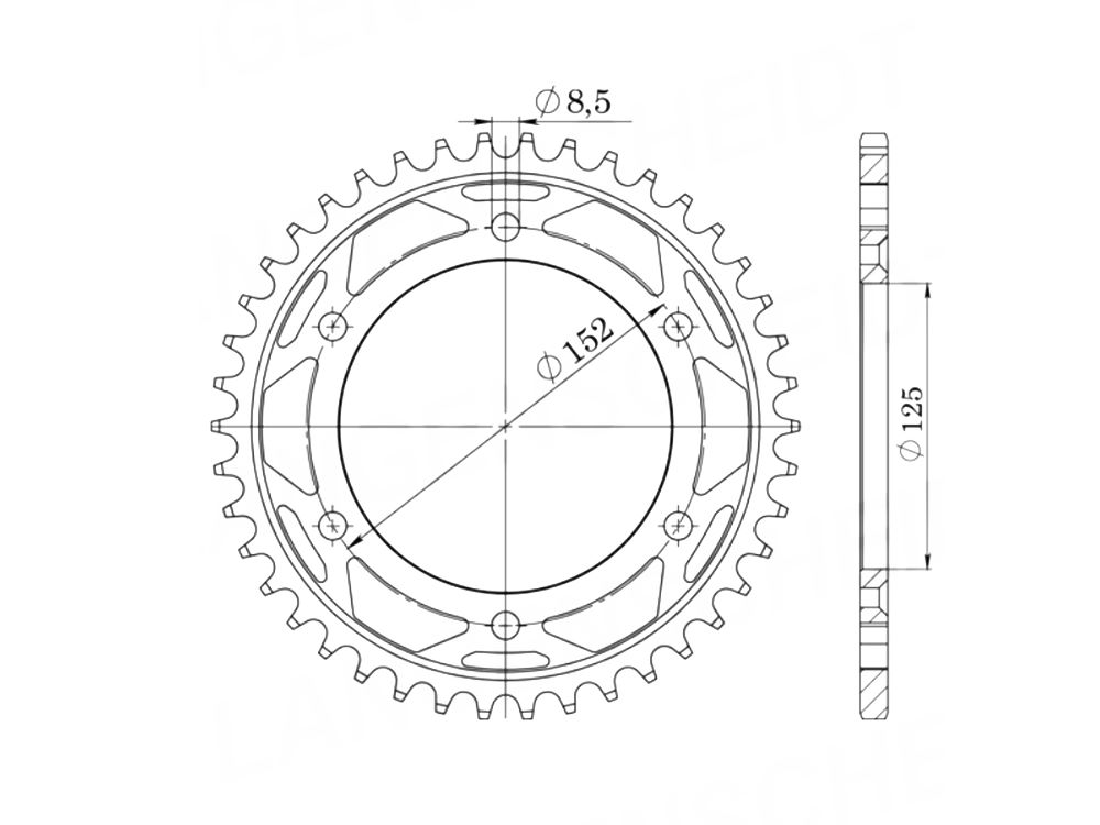 Kettenrad Stahl 48 Zähne passend für Beta RR Modelle ab 2013 (Teilung 520)