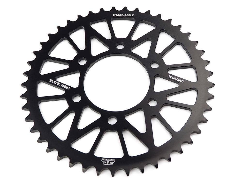 Kettenrad Aluminium passend für Kawasaki 35 bis 54 Zähne (520) schwarz silber gold