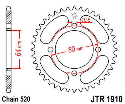 Kettenrad Stahl 28 30 32 36 Zähne (520)