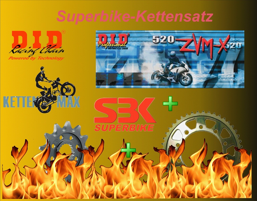 Kettensatz passend für Aprilia 1100 Tuono Factory / Tuono V4 / RR ABS Bj. 2015-2016