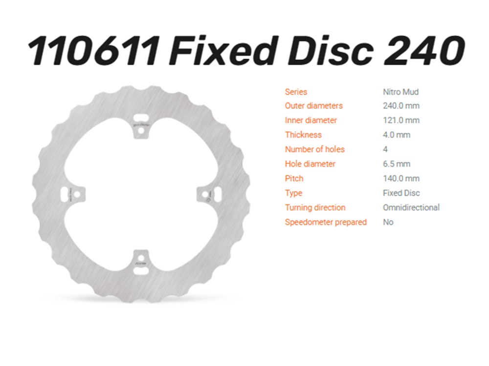 Moto-Master Bremsscheibe Nitro Mud hinten passend für Honda - 110611