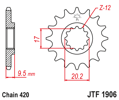 Kettenritzel CNC 12 13 14 15 Zähne (420) passend für KTM SX 60 65 / Husqvarna TC 65 / Gas Gas MC65