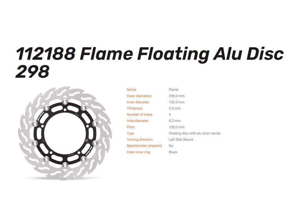 Moto-Master Bremsscheibe Floating-Alu Flame-Racing-Serie vorne passend für Yamaha - 112188