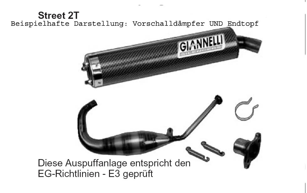 53611HF Giannelli Street 2T - Endtopf ALU passend für Derbi GPR 125 Nude (Bj.04-07)