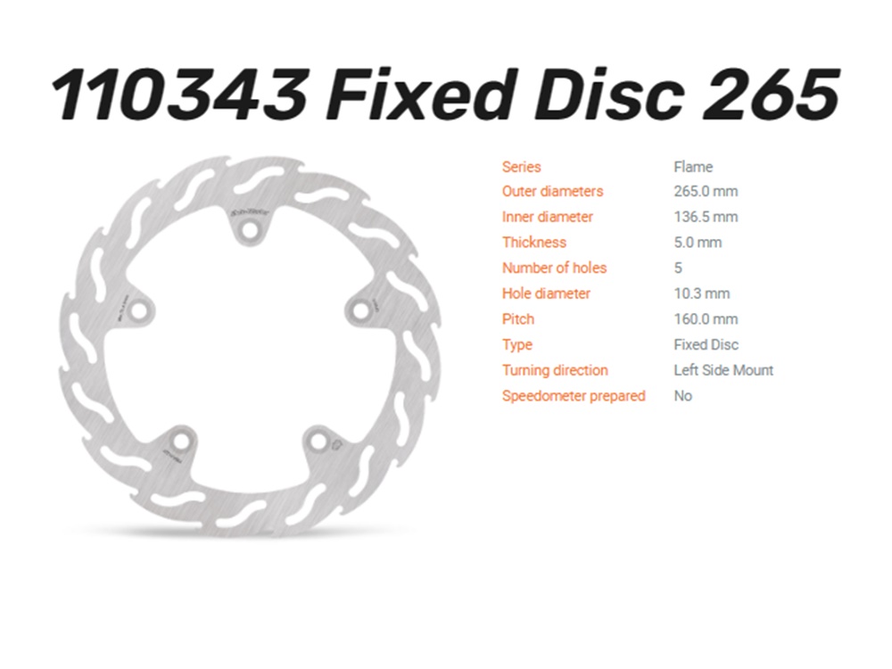 Moto-Master Bremsscheibe Flame hinten passend für BMW / Husqvarna Nuda 900 - 110343
