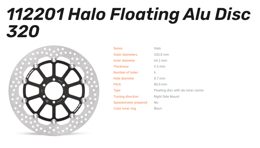 Moto-Master Bremsscheibe Floating-Alu Halo-Serie vorn passend für BMW / Moto-Guzzi - 112201