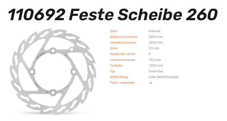 Moto-Master Bremsscheibe Flame-Serie vorne passend für Beta - 110692