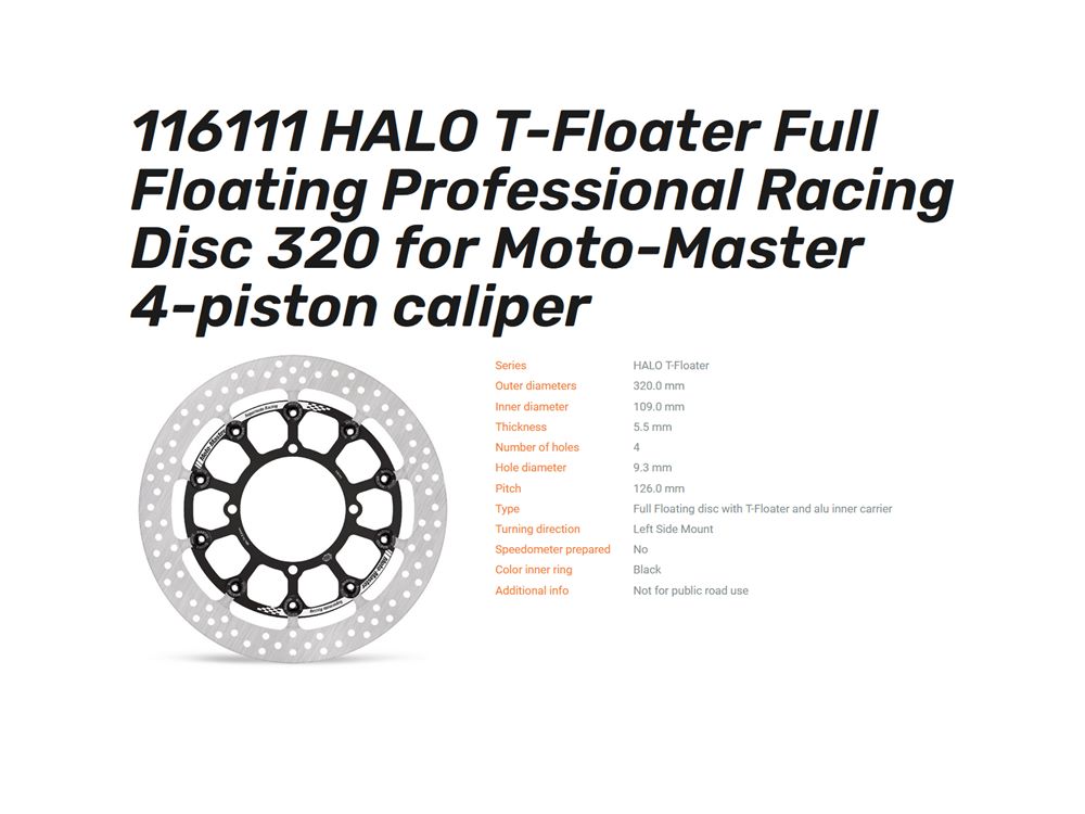 Moto-Master Bremsscheibe Flame T-Floating Full Racing 320 passend für Kawasaki KLX KX - 116111