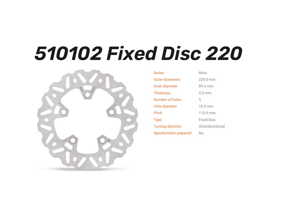 Moto-Master Bremsscheibe Nitro hinten passend für Suzuki GSX-R 1000 600 750 SV1000 650 - 510102