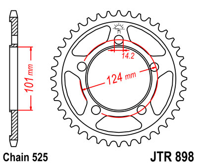 Kettenrad Stahl 37 38 41 42 44 Zähne (525) passend für KTM RC8  R / 990 Superduke SM Supermoto LC8
