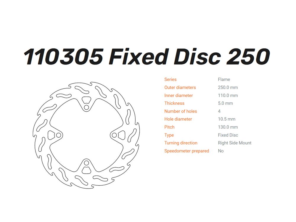 Moto-Master Bremsscheibe passend für Kawasaki Flame hinten
