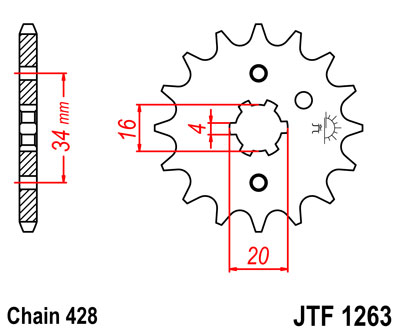 Kettenritzel 11 12 13 14 15 16 17 Zähne (428) passend für Yamaha / Rieju / Suzuki