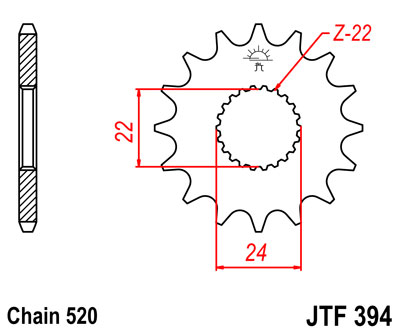 Kettenritzel 11 bis 17 Zähne (520) passend für Aprilia MX125 RX125 RS125