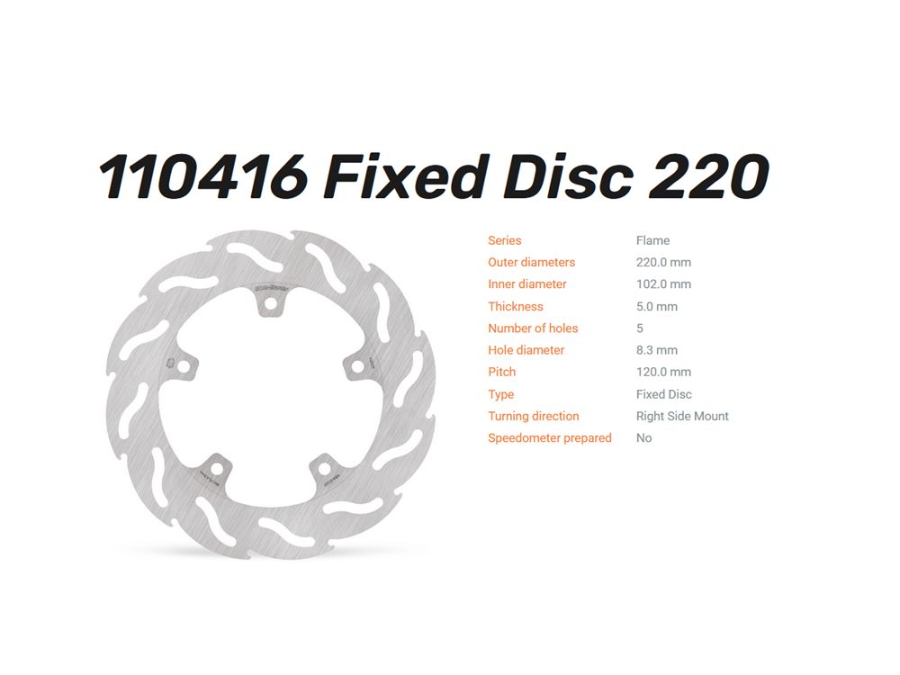 Moto-Master Bremsscheibe Flame hinten passend für Aprilia RS 660 RSV4 Tuono - 110416