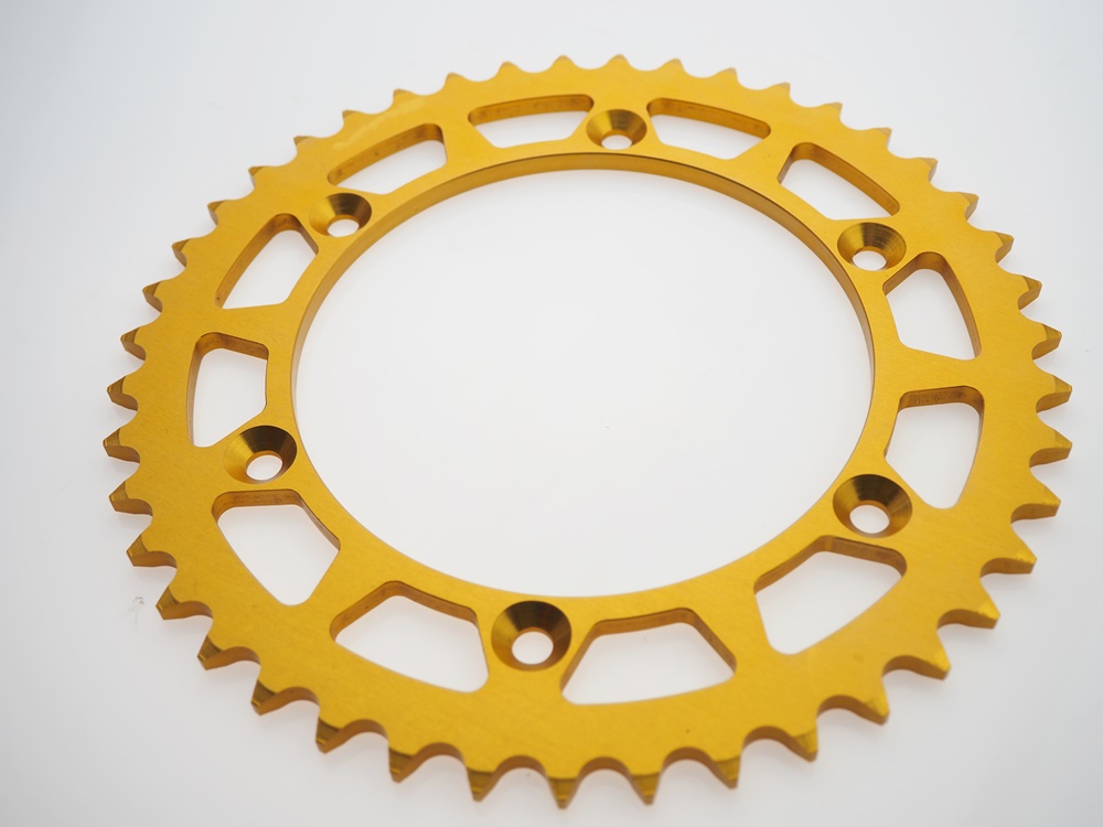 Kettenrad Aluminium 43  Zähne gold - (520) CNC Husqvarna TE 610 510 Suzuki DR 350 Beta 250RR