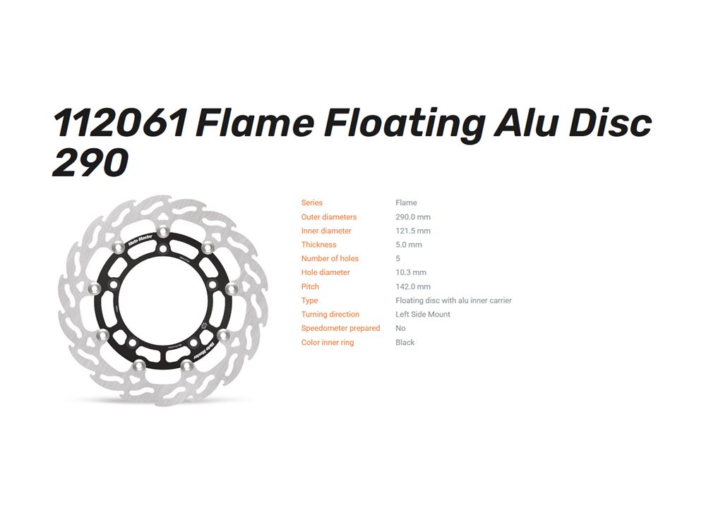 Moto-Master Bremsscheibe vorn Flame Floating Alu Disc 270 links passend für Honda - 112082