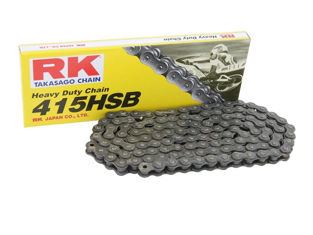 Motorradkette RK 415 HSB Kette silbergrau 94 Glieder offen mit Clipschloss